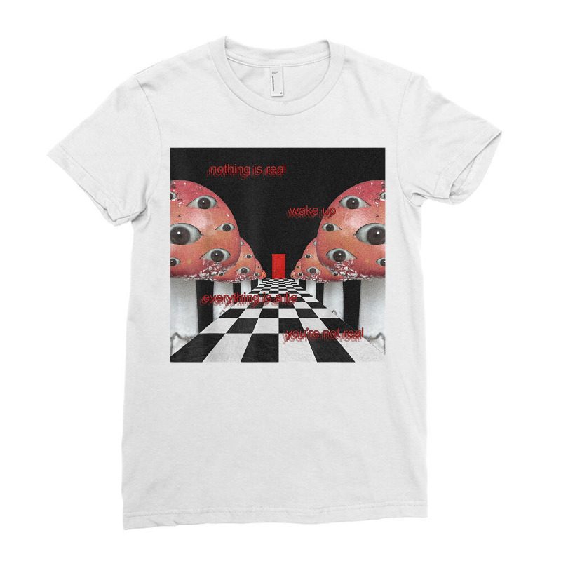 Custom Weirdcore Aesthetic Mushroom Eyes Strangecore Traumacore T Shirt  Ladies Fitted T-shirt By Cm-arts - Artistshot